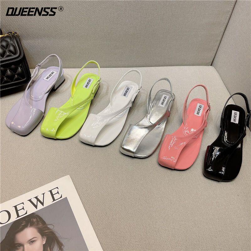 Giày Sandal Hở Ngón Đế Thấp Dày Dặn Phong Cách Âu Mỹ Thời Trang Mùa Hè 2023 Cho Nữ