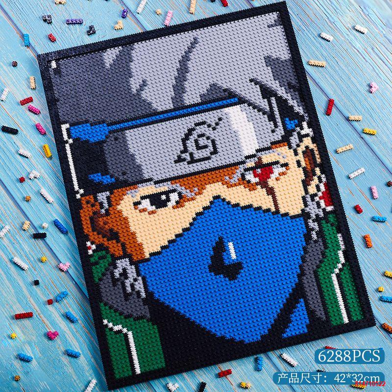 ✖☬✓Tương thích với LEGO các khối xây dựng Naruto Kakashi Một Mảnh điểm ảnh cao tranh ghép hình đồ ch