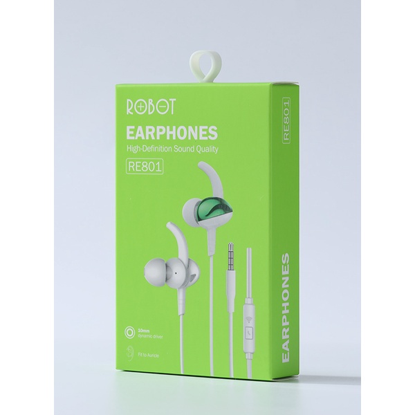 Tai Nghe Dây ROBOT RE801 In-Ear Âm Thanh Sắt Nét - Chính Hãng