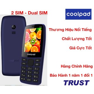 12.12 Hot Deals-Điện Thoại Phổ Thông Coolpad F212 màn hình 2.4 inch 2 SIM-Màu Xanh đen -BH 1 năm 1 đổi 1-Hàng Chính Hãng