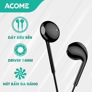 Tai nghe nhét tai acome aw01 âm thanh hd - mic đàm thoại - hàng chính hãng