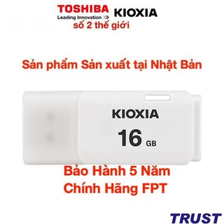 USB 16GB Kioxia (Toshiba) - Sản xuất tại Nhật Bản -U202-16GB- Chính Hãng