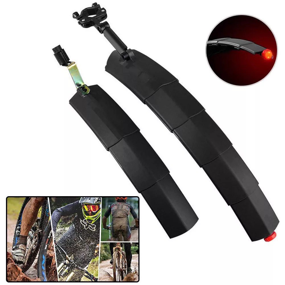 Dè - Chắn bùn rút xe đạp có đèn báo hậu cho xe MTB