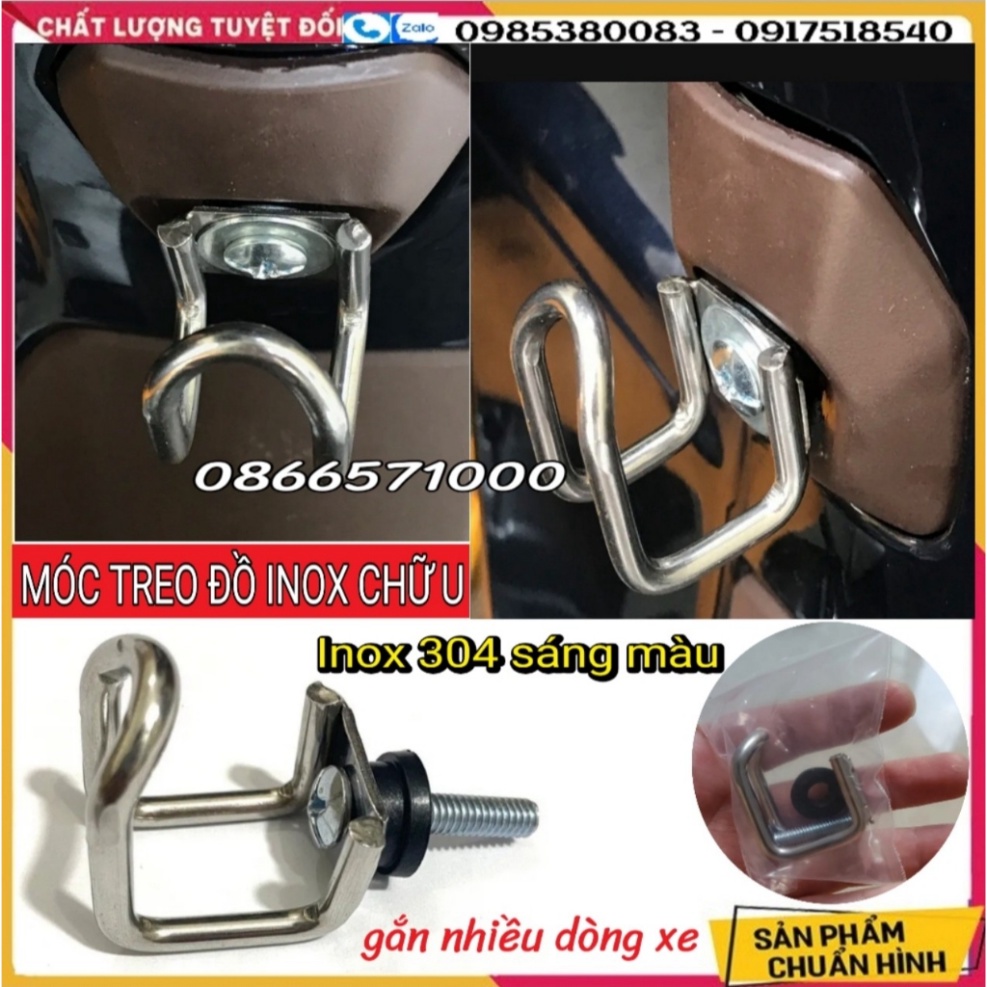 Móc treo đồ Inox 304, Inox 304 Xi Màu Titan 7 Màu: Vario/Vision; Các Loại Móc Inox Chữ U Gắn Nhiều Xe