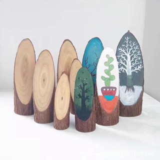 Miếng gỗ tròn và cắt chéo dùng trang trí kích thước dài 5-15cm