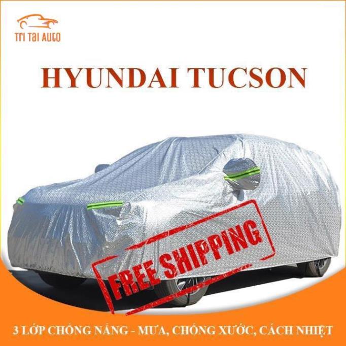 Bạt che phủ xe ô tô 5 chỗ HYUNDAI TUCSON chống nắng mưa - bạc trùm xe ô tô 3 lớp