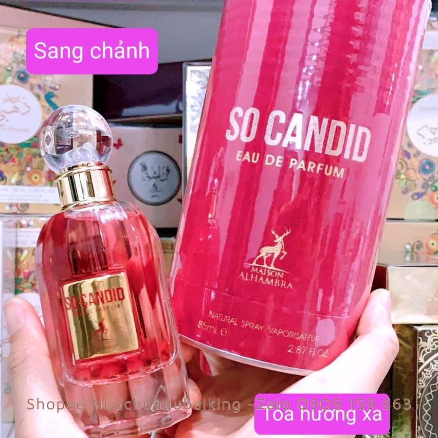 Nước Hoa SO CANDID 85ml dòng EDP bám mùi siêu lâu siêu dai Ngọt Ngào Sang Chảnh Bản Dupe của chân dài So Scandal