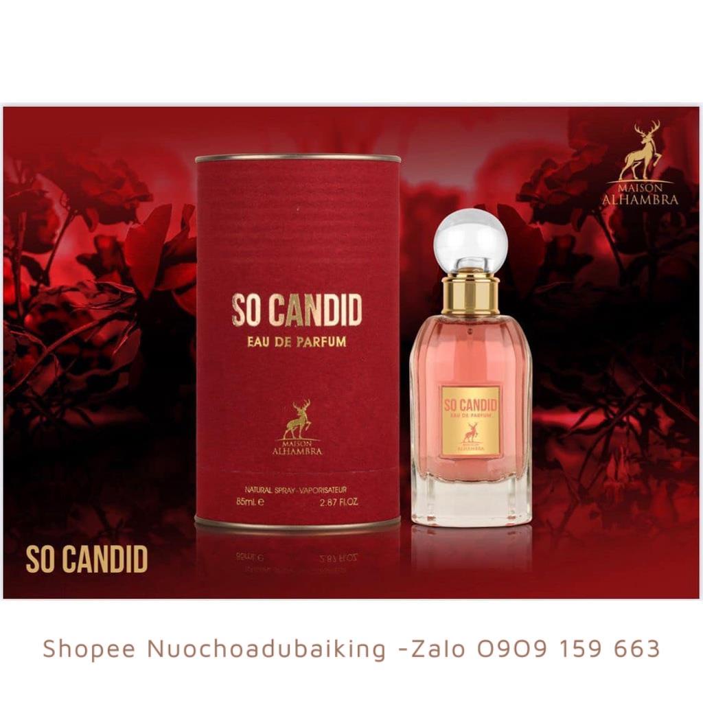 Nước Hoa SO CANDID 85ml dòng EDP bám mùi siêu lâu siêu dai Ngọt Ngào Sang Chảnh Bản Dupe của chân dài So Scandal