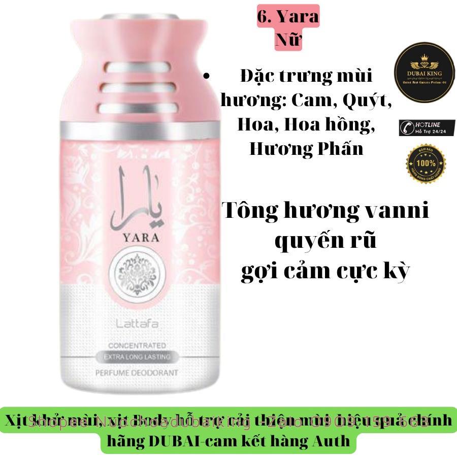 Xịt khử mùi nách, xịt thơm body mist hương nước hoa hỗ trợ cải thiện mùi hôi hiệu quả chính hãng DUBAI 250mLsiêu thơm
