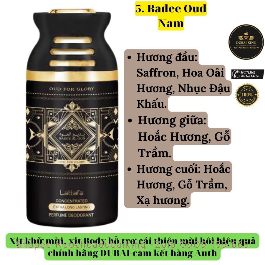 Xịt khử mùi nách, xịt thơm body mist hương nước hoa hỗ trợ cải thiện mùi hôi hiệu quả chính hãng DUBAI 250mLsiêu thơm