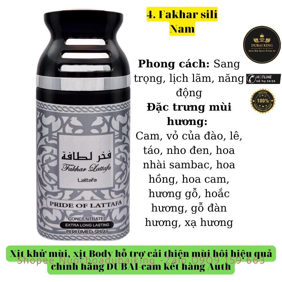 Xịt khử mùi nách, xịt thơm body mist hương nước hoa hỗ trợ cải thiện mùi hôi hiệu quả chính hãng DUBAI 250mLsiêu thơm
