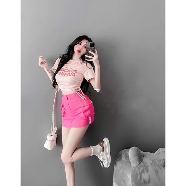 Chân Váy TÚI HỘP PHỐI SỌC SIU HOT, Chất KaKi, Size SML, Kèm Hình Thật.Kiểu Dáng Trẻ Trung Năng Động.