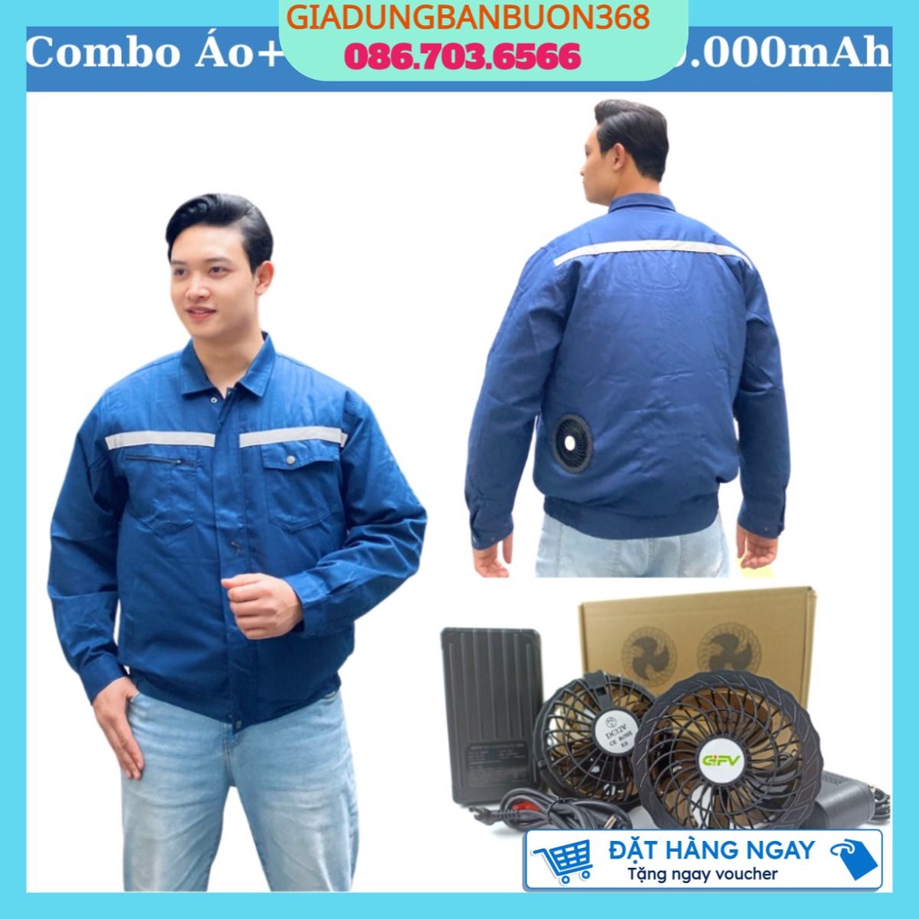Áo Quạt Điều Hoà Đủ 4 Màu ( Tím than, Đen, Dằn Ri, Xanh), Chính Hãng Hàng Nhập Khẩu Mát Lạnh Mùa Hè ( Lỗi 1 đổi 1)