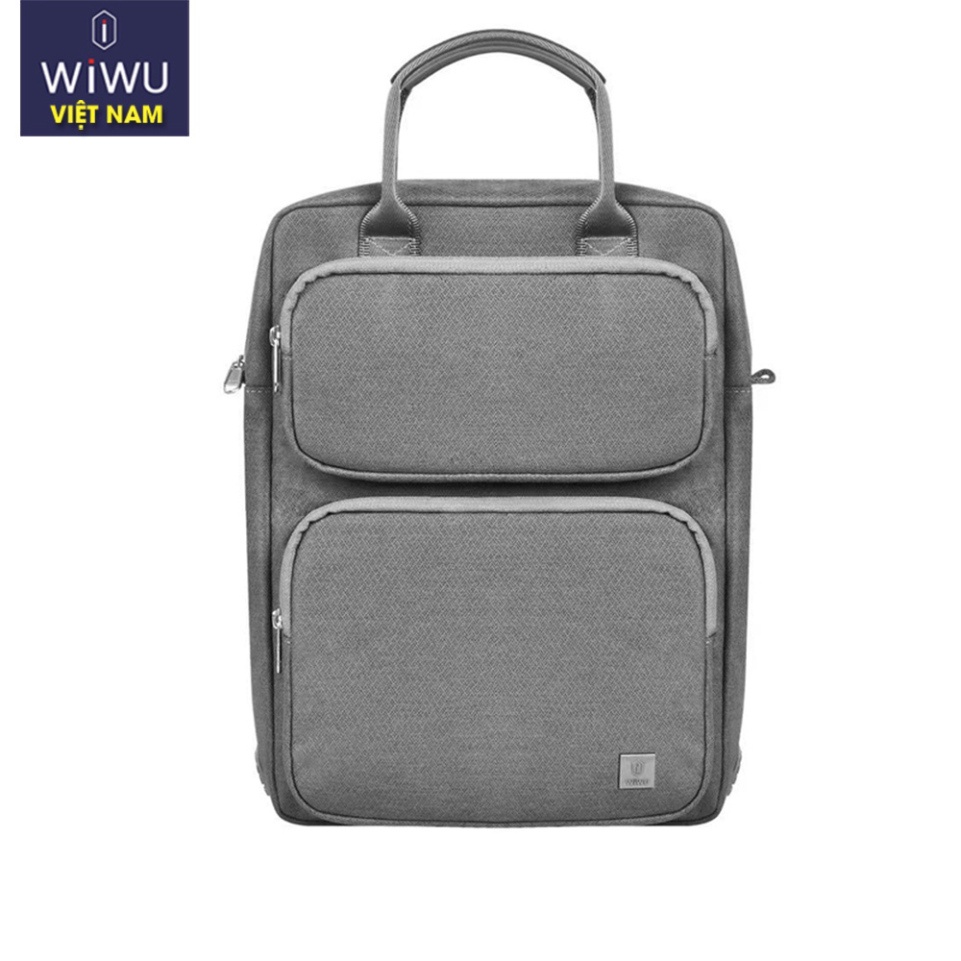Túi sách dọc Wiwu Alpha Vertical Layer Bag cho Mac-book 14. 2 inch M1,  Laptop 14 inch,  Có quai đeo chính hãng cao cấp