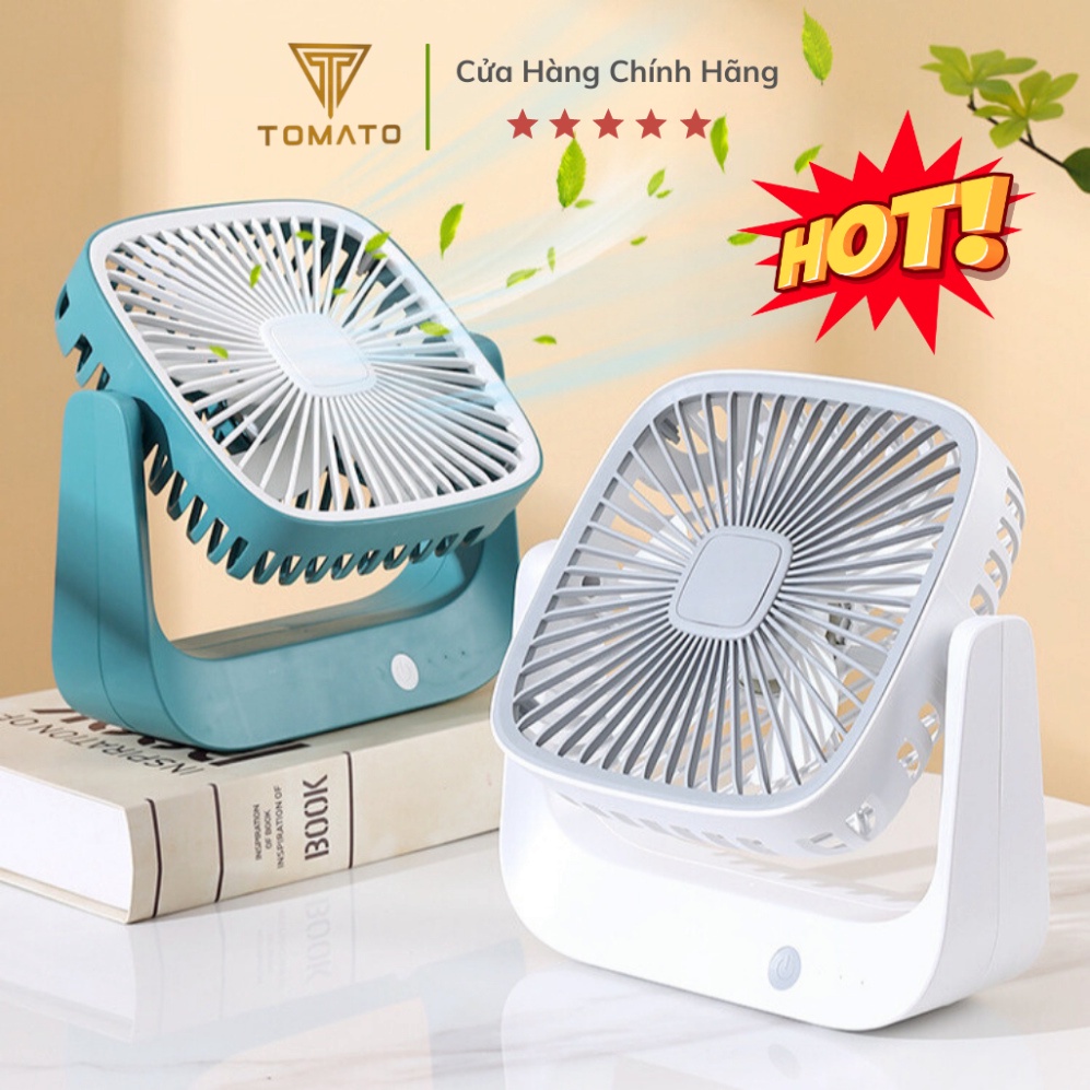 Quạt mini để bàn quạt tích điện không tiếng ồn, xoay 270 độ, pin khủng,hot nhất 2023 - Tomato.Store | BigBuy360 - bigbuy360.vn