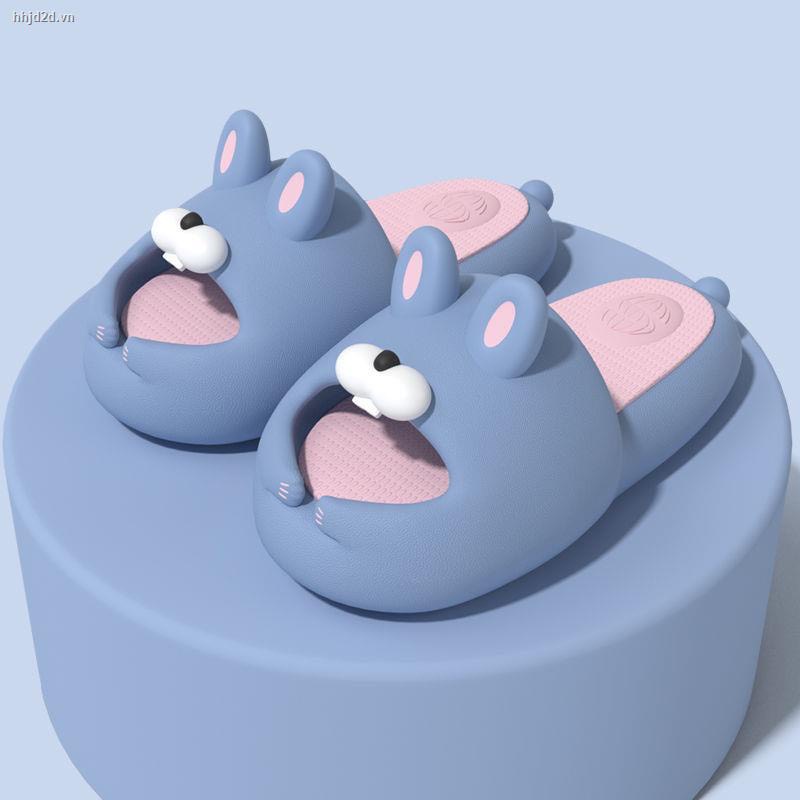 Dép bánh mì nữ Thỏ Xinh đế mềm chống trơn trượt hoạt hình dễ thương, dép quai ngang nữ ulzzang đế cao dép sandal nữ