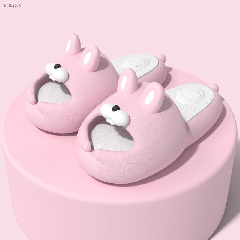 Dép bánh mì nữ Thỏ Xinh đế mềm chống trơn trượt hoạt hình dễ thương, dép quai ngang nữ ulzzang đế cao dép sandal nữ