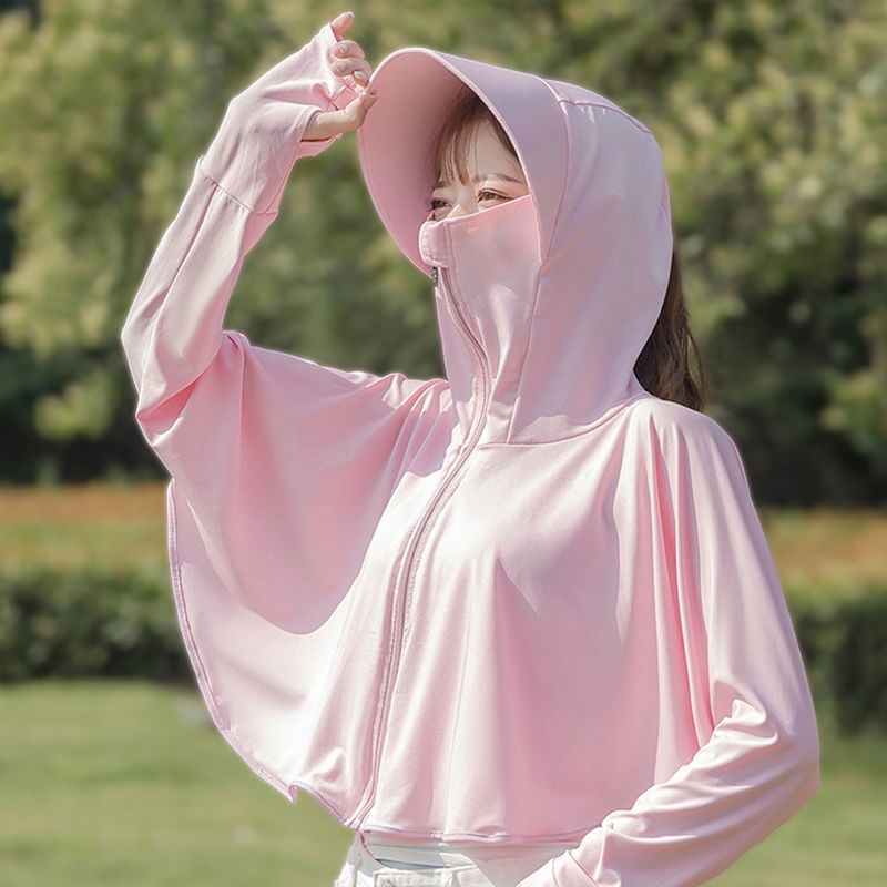 Áo Khoác Chống Nắng Tay Dài Bằng Lụa Lạnh Mỏng Phong Cách Hàn Quốc Chống Tia Cực Tím Phong Cách Mới Cho Nữ