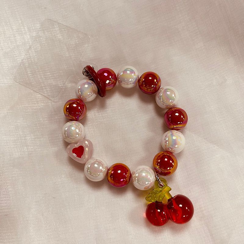 Dây Đeo Tay Tự Làm Thủ Công Chống Thất Lạc Hình Thỏ Hoạt Hình Màu Đỏ Phong Cách Trung Hoa