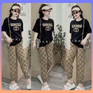 Set đồ nữ quần dài thun, Bộ đồ quảng châu cao cấp form rộng chất thun co giãn, mềm mịn, có size từ 42kg đếng 70kg