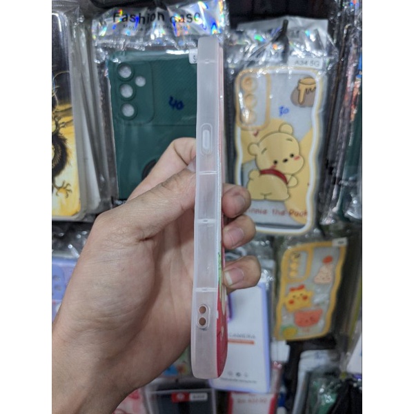 Ốp lưng Oppo A53 dẻo viền lượng sóng lưng in hình gấu dâu có bảo vệ camera