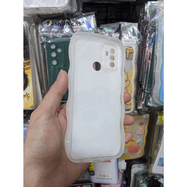 Ốp lưng Oppo A53 dẻo viền lượng sóng lưng in hình gấu dâu có bảo vệ camera