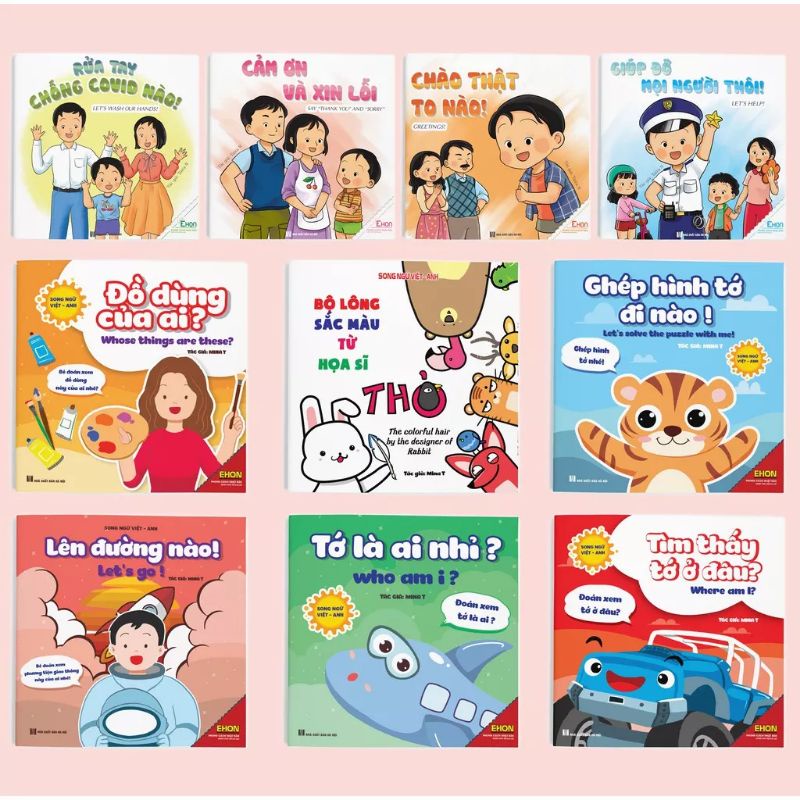 Sách Truyện tranh Ehon- Giúp bé Kỹ năng, Màu sắc, Nhận biết, và Hình khối  NK Book