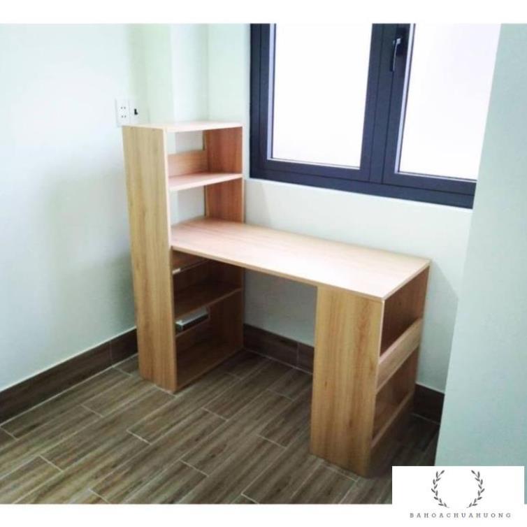 Bàn làm việc chữ L loại to  học tập, bàn máy tính văn phòng thiết kế hiện đại, trẻ trung kèm giá sách 2022