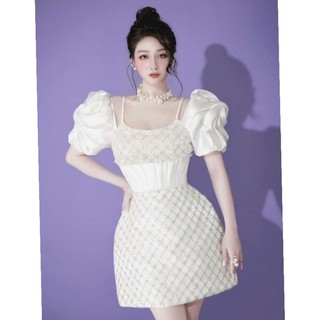 ĐẦM XOÈ KIM SA SỌC CARO XOẮN HOA TAY-HN TẶNG KÈM HOA TAI THỜI TRANG