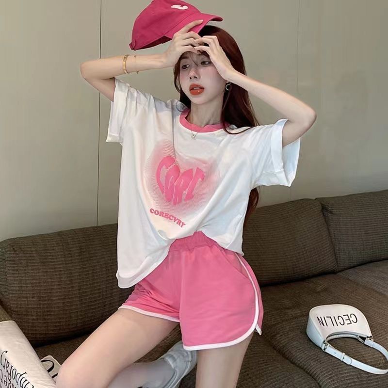 Bộ Đồ Thể Thao Ngắn Tay Dáng Rộng Thời Trang Mùa Hè Giản Dị Dành Cho Nữ Sinh