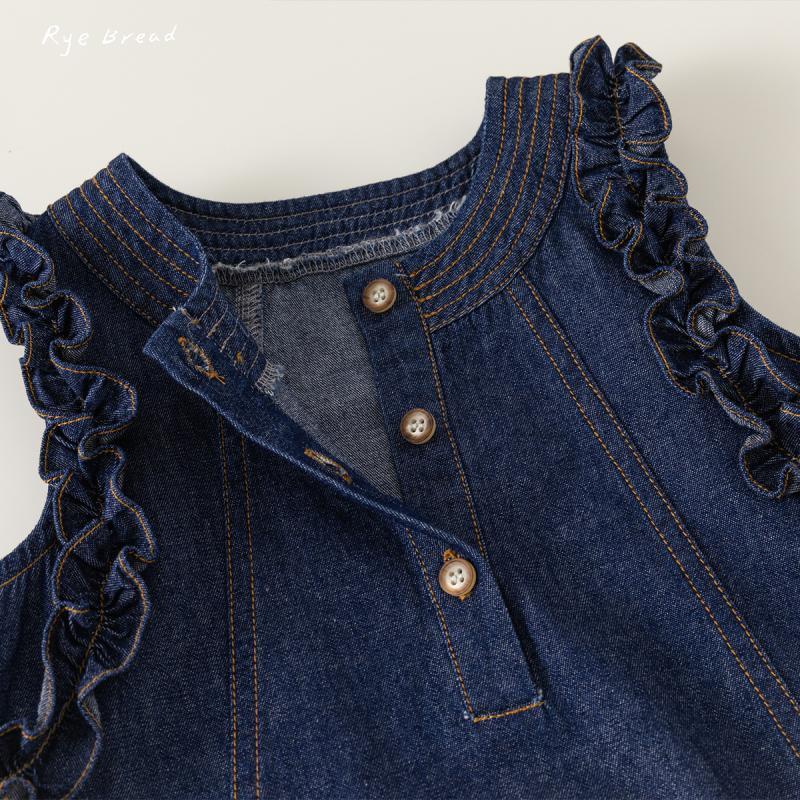 Đầm Denim Thời Trang Mùa Hè Xinh Xắn Dành Cho Bé Gái