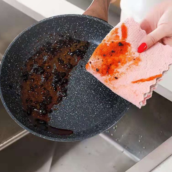 Khăn lau bếp đa năng, khăn lau kính lau bát, Khăn lau 2 mặt siêu thấm không phai màu nhanh khô 30078 Chợ Phụ Kiện Hà Nội