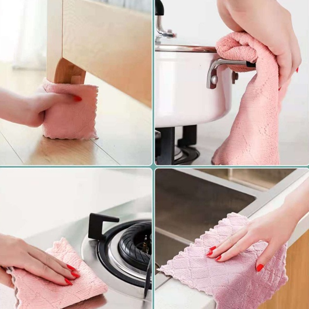 Khăn lau bếp đa năng, khăn lau kính lau bát, Khăn lau 2 mặt siêu thấm không phai màu nhanh khô 30078 Chợ Phụ Kiện Hà Nội