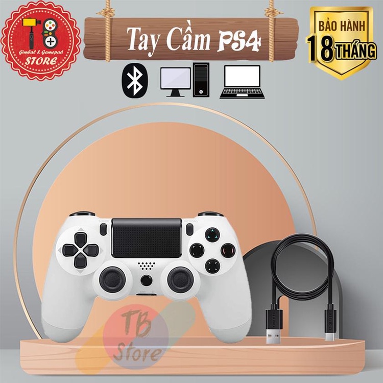 Tay Cầm FO4 Không Dây - Bluetooh chơi game điện thȯại - máy tính - laptop, Tay P4 Rung Siêu Mạnh