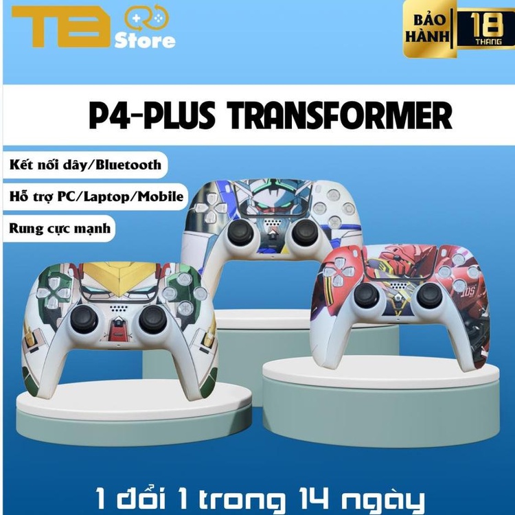 Tay Cầm Chơi Game P4 Plus Skin Transformer Limited Kết Nối Bluetooth - Rung Siêu Mạnh - Hỗ Trợ PC/La