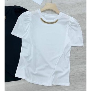 Áo thun cổ tròn tay phồng A89