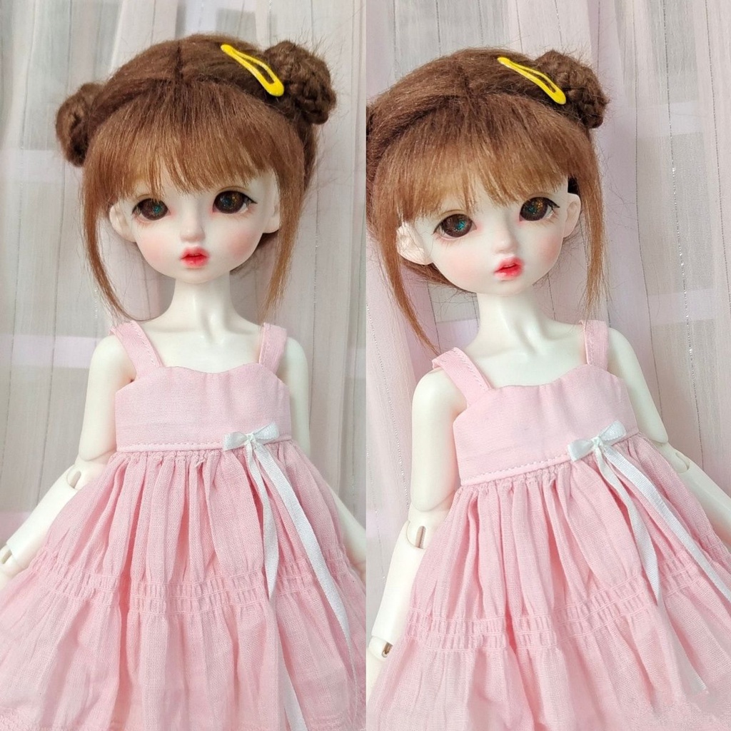 Đầm Hai Dây Màu Vàng Sữa Xinh Xắn Cho Búp Bê bjd 6 / 1 bjd 6 / 1 6.25