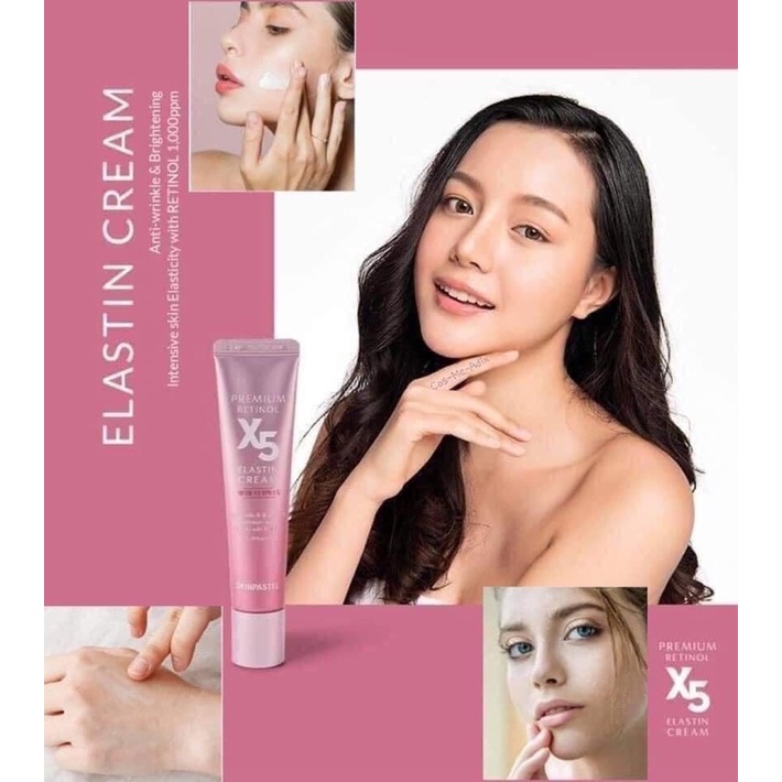 Kem Trẻ Hoá Da Skinpastel Premium Retinol X5 Elastin Cream / Premium Peptide X5 Nourishing Cream (30ml)