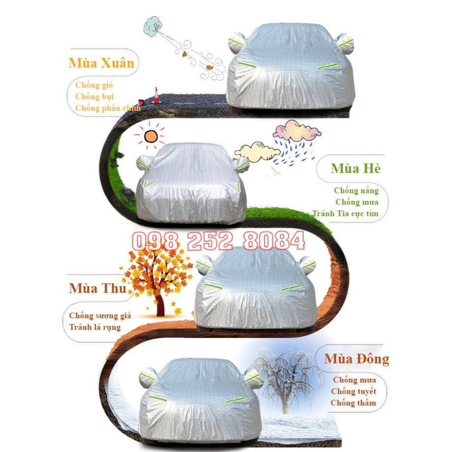 Bạt che phủ xe ô tô 7 chỗ Toyota Innova chống nắng mưa - bạt trùm xe ô tô 3 lớp chống nóng không thấm nước .