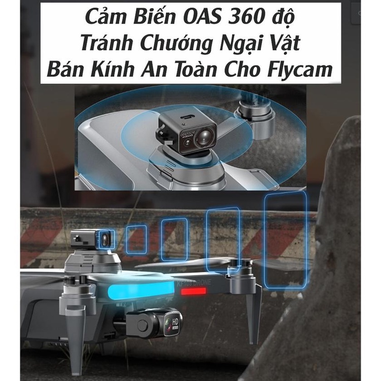 FLYCAM điều khiển từ xa KF108 có cảm biến OAS chống va chạm, Plycam mini giá rẻ trang bị 2 camera | BigBuy360 - bigbuy360.vn