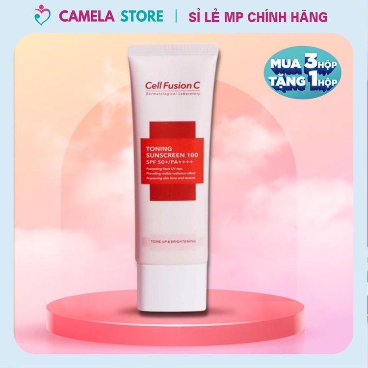 Kem Chống Nắng Cell Fusion C Toning Sunscreen 100 SPF50+/ PA ++++ 50ml nâng tông trắng hồng, siêu mướt