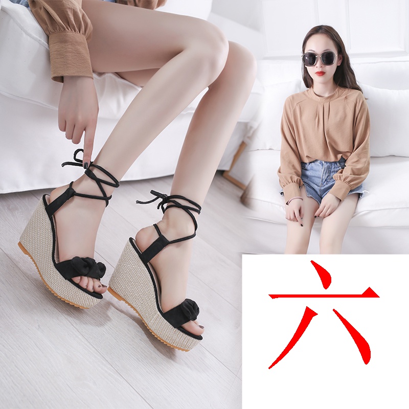 Giày Sandal Đế Xuồng Dày Quai Chéo Hở Mũi Thời Trang Mùa Hè 2022 Cho Nữ