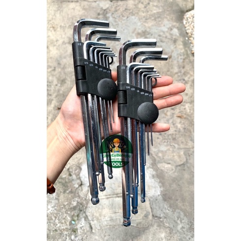 Bộ lục giác bi hệ số phần,hệ inch (hệ mét) 9 cây