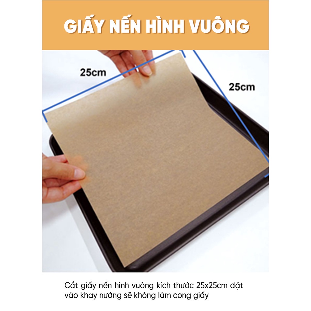 [MyJae x Toyal] Giấy Nến 2 Mặt Lót Nồi Chiên, Nướng Bánh, Giấy Lót Chống Dính 25cm x 25cm (20 Tờ/Hộp)