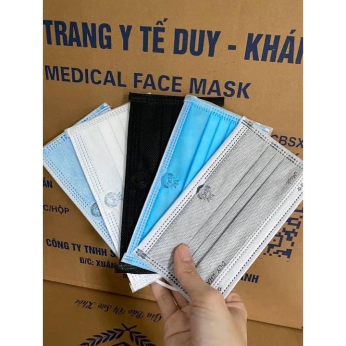 Hộp 50 Chiếc Khẩu Trang Y Tế Duy Khánh 4 Lớp - Giấy Kháng Khuẩn, Giúp Ngăn Giọt Bắn, Ngừa Khói Bụi Môi Trường