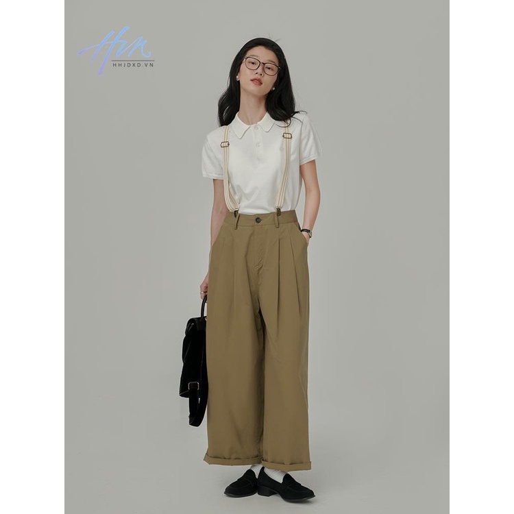 Áo Thun POLO Dệt Kim Tay Ngắn Phong Cách Thể Thao Đơn Giản Dễ Phối Đồ Cho Nữ