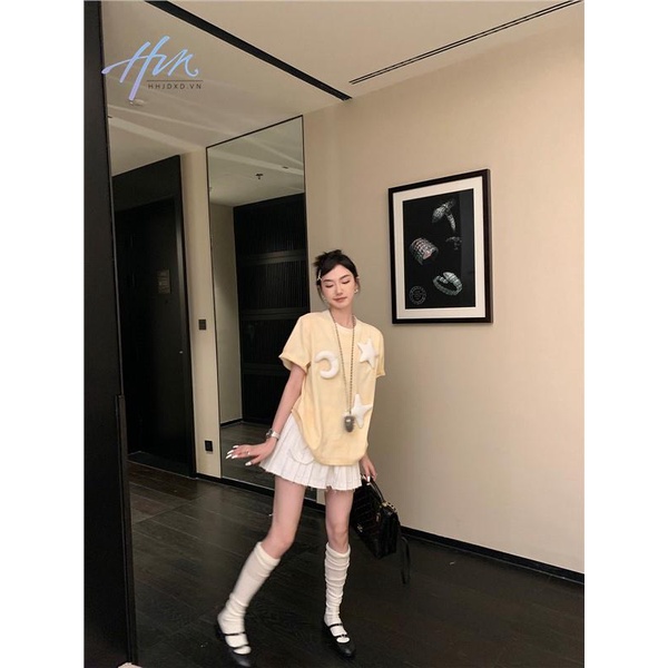 Áo Thun Mỏng Tay Ngắn Dáng Rộng Thời Trang Mùa Hè 2023 Cho Nữ