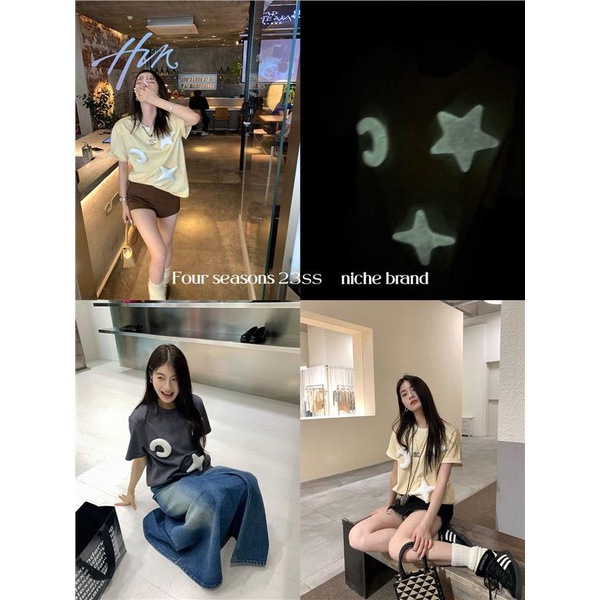 Áo Thun Mỏng Tay Ngắn Dáng Rộng Thời Trang Mùa Hè 2023 Cho Nữ