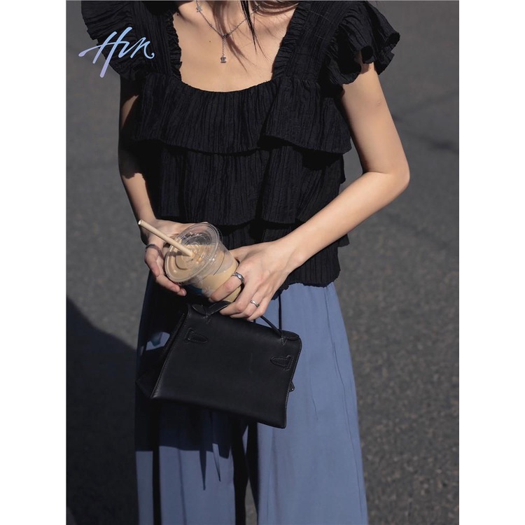 Áo Voan Mỏng Sát Nách Cổ Vuông Dáng Rộng Mềm Mại Màu Trơn Thời Trang Cho Nữ