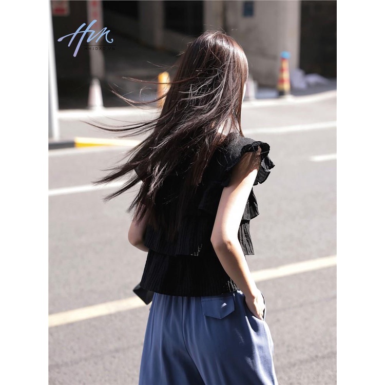 Áo Voan Mỏng Sát Nách Cổ Vuông Dáng Rộng Mềm Mại Màu Trơn Thời Trang Cho Nữ